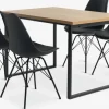 AABENRAA + KLARUPMesa AABENRAA L120 roble cálido + 4 sillas KLARUP negro