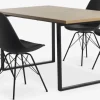 AABENRAA + KLARUPMesa AABENRAA L160 roble cálido + 4 sillas KLARUP negro