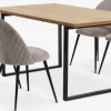 AABENRAA + KOKKEDALMesa AABENRAA L160 roble + 4 sillas KOKKEDAL terciopelo gris