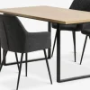 AABENRAA + PURHUSMesa AABENRAA L160 roble cálido + 4 sillas PURHUS gris/negro