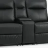 ABILDSKOVSofá ABILDSKOV 2 plazas con consola polipiel negro