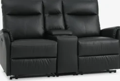 ABILDSKOVSofá ABILDSKOV 2 plazas con consola polipiel negro