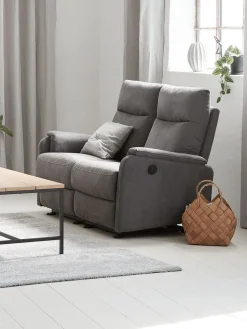 ABILDSKOVSofá ABILDSKOV reclinable polipiel gris