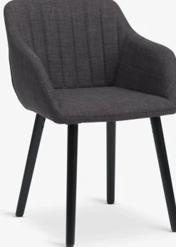 ADSLEVSilla de comedor ADSLEV tela gris antracita/negro