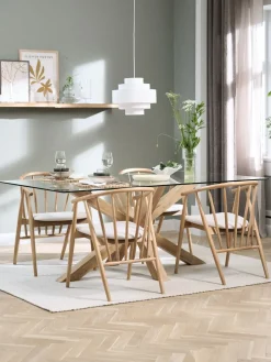 AGERBY + LYKSBORGMesa AGERBY L190 roble natural + 4 sillas LYKSBORG roble