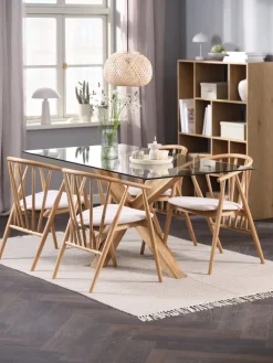 AGERBY + LYKSBORGMesa AGERBY L160 roble natural + 4 sillas LYKSBORG roble
