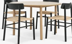 ALSTED + ISLEVMesa ALSTED Ø120 roble natural +4 sillas ISLEV negro/natural
