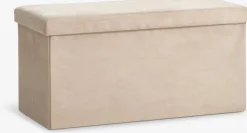 AUNINGPuf AUNING 76x38 con almacenaje terciopelo arena oscuro