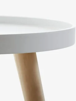 BAKKEBJERGMesa auxiliar BAKKEBJERG Ø40 blanco/natural
