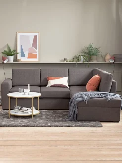 BEDSTEDSofá cama con chaise longue BEDSTED gris