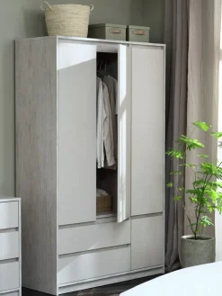 BILLUNDArmario BILLUND 119x193 4 puertas 2 cajones travertino/beis