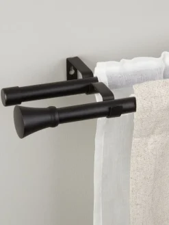 CONEBarra de cortina doble CONE 200-340cm negro