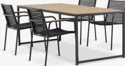 DAGSVAD + NABEMesa FAUSING L190 + 4 sillas NABE negro
