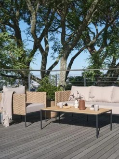 DAMFENNERConjunto muebles jardín DAMFENNER 5 plazas natural