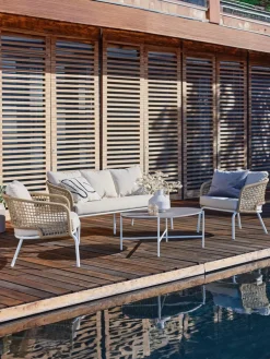 DYVIGConjunto muebles jardín DYVIG 5 plazas secado rápido blanco