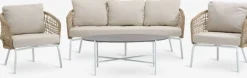 DYVIGConjunto muebles jardín DYVIG 5 plazas secado rápido blanco