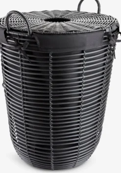 ELIFCesta para ropa ELIF Ø40xA56cm negro con tapa