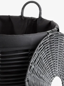ELIFCesta para ropa ELIF Ø40xA56cm negro con tapa
