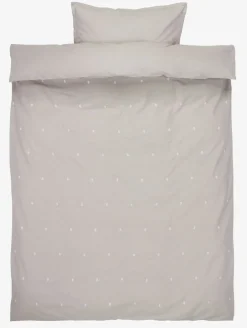 ELLIEGOLDJuego funda nórdica ELLIE 155x220 gris claro con bordado