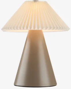 ESMUNDLámpara a pilas ESMUND 16xA21cm marrón/blanco temporizador