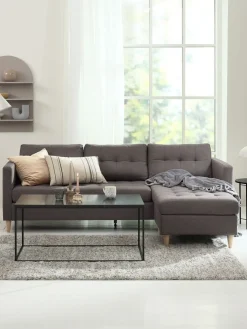FALSLEVSofá FALSLEV chaise longue tela gris