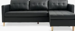 FALSLEVSofá FALSLEV chaise longue polipiel negro