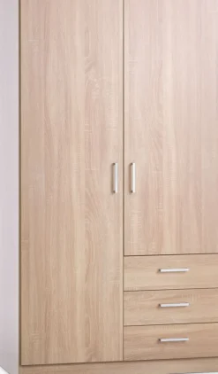 FANDRUPArmario FANDRUP 97x176 2 puertas 3 cajones color roble claro