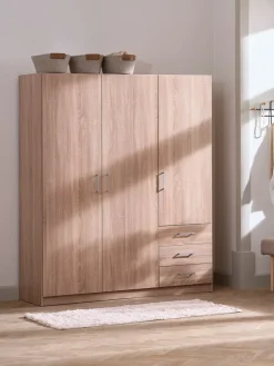 FANDRUPArmario FANDRUP 145x176 3 puertas 3 cajones color roble cl