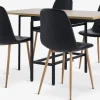 FOLDINGBRO + JONSTRUPMesa FOLDINGBRO L130 roble cálido + 4 sillas JONSTRUP negro