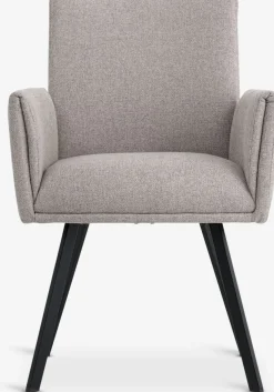 GJESINGSilla de comedor GJESING tela beis/negro