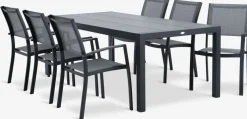HAGEN + STRANDBYMesa HAGEN L214 + 4 sillas STRANDBY gris