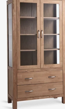HAGEVitrina HAGE 2 puertas 2 cajones roble natural
