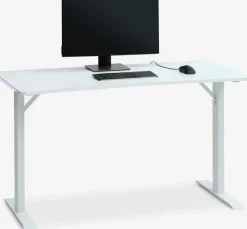 HALBJERGEscritorio gaming HALBJERG 62x135 con LED blanco