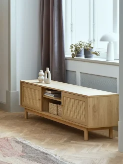 HALMSTADMueble TV HALMSTAD 2 puertas correderas color roble cálido