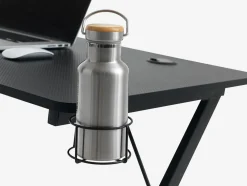 HALSTEDEscritorio gaming HALSTED 60x120 portabebidas+soporte negro