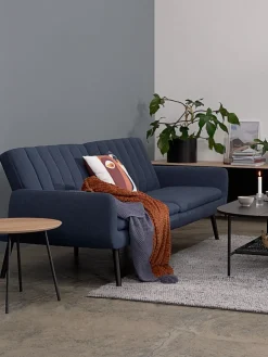 HARNDRUPSofá cama HARNDRUP tela azul oscuro