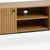 HEMDRUPMueble TV HEMDRUP 2 puertas color roble cálido/negro
