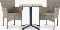 HOBRO + AIDTMesa HOBRO L70 + 2 sillas AIDT natural