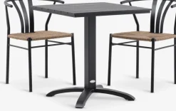 HOBRO + TAGMARKMesa HOBRO L70 + 2 sillas TAGMARK negro