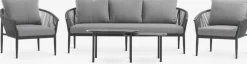 HOLMESTRANDConjunto muebles jardín HOLMESTRAND 5 plazas gris
