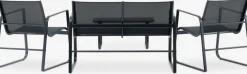 HORNSLETConjunto muebles jardín HORNSLET 4 plazas negro