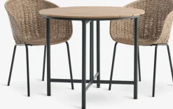 HOVVIG + TUERNEMesa HOVVIG L10/90 + 2 sillas TUERNE natural