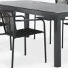 HSTEHAVE + KRISTIANSTADMesa HESTEHAVE L205/275 negro + 4 sillas KRISTIANSTAD verde