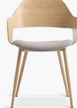 HVIDOVRESilla de comedor HVIDOVRE roble claro/tela gris claro