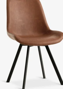 HYGUMSilla de comedor HYGUM giratoria polipiel marrón/negro