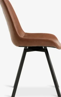 HYGUMSilla de comedor HYGUM giratoria polipiel marrón/negro