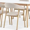 JEGIND + EJSINGMesa JEGIND L130 blanco + 4 sillas EJSING beis/roble natural