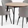 JEGIND + RISSKOVMesa JEGIND Ø105 roble/negro + 4 sillas RISSKOV gris claro