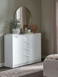 JENSLEVAparador JENSLEV 2 puertas 4 cajones blanco