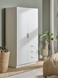 JENSLEVArmario JENSLEV 96x176 2 puertas 3 cajones blanco